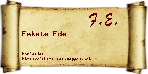 Fekete Ede névjegykártya